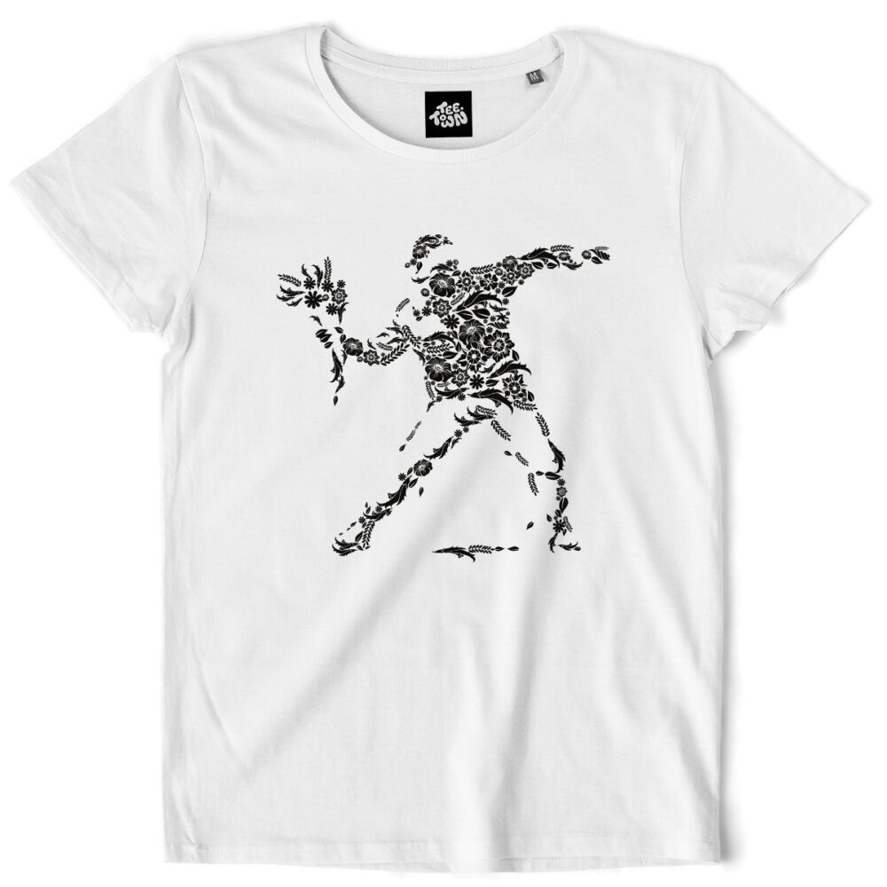 Tshirt Femme - Banksy Fleurs